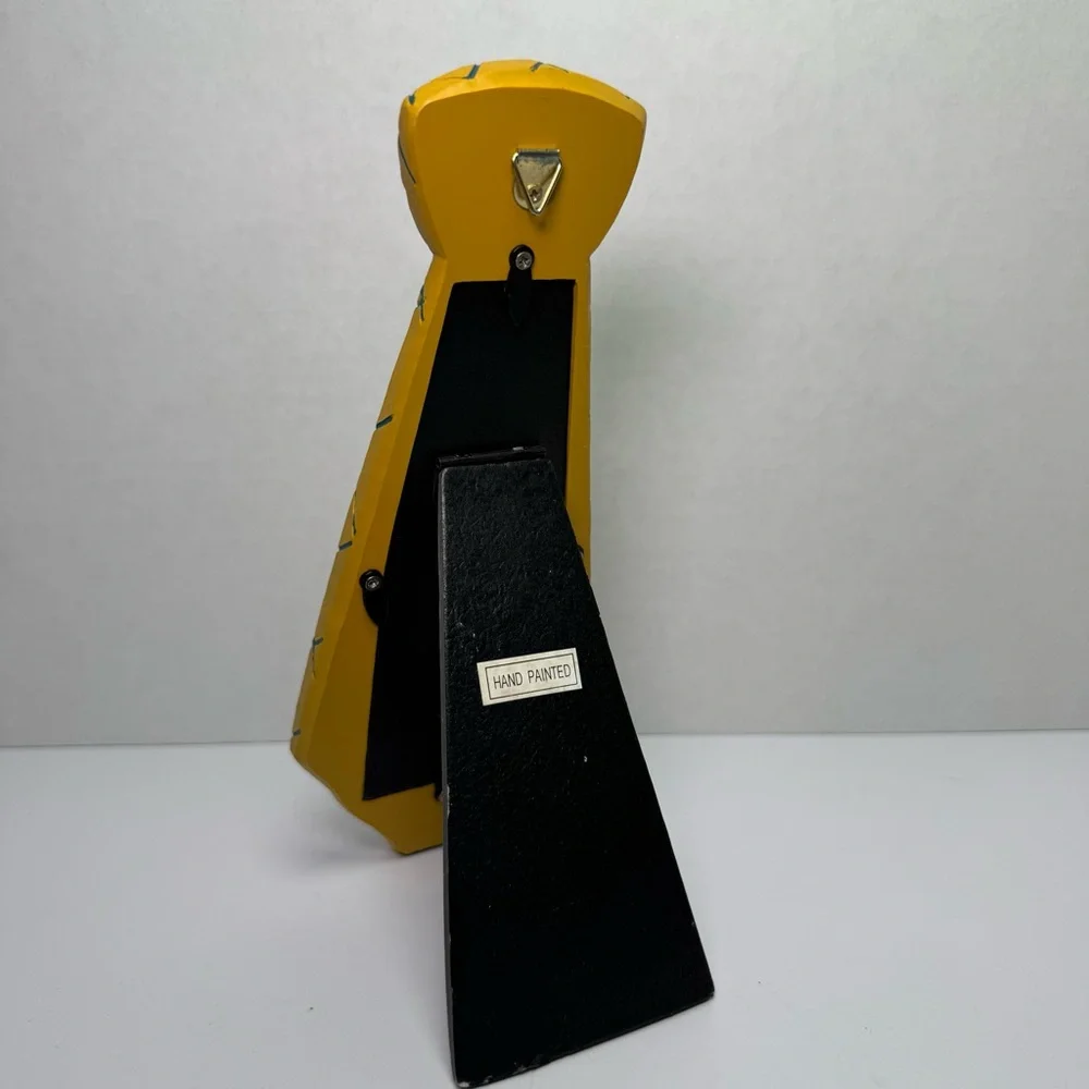 Cute Vintage Neck‎ Tie Wood Picture Frame Yellow Diamond Pattern With 2 Pictures